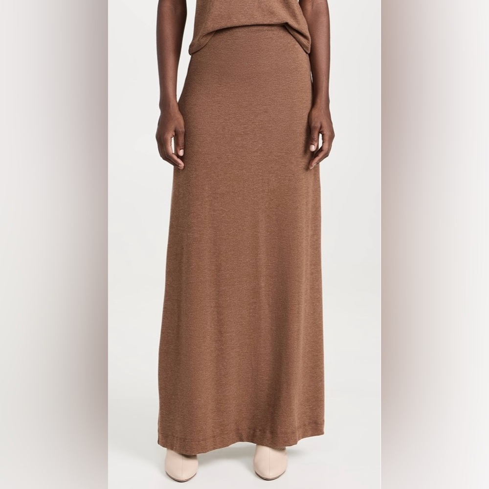 NWT Shopbop LESET Lauren High Waist Knit Maxi Skirt XL “Squirrel” Brown So Soft! - Picture 7 of 15